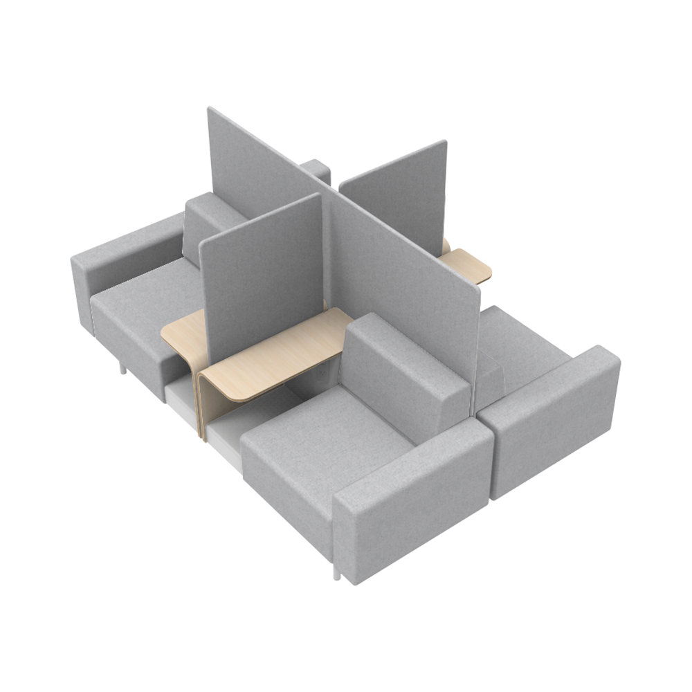 Exchange 4 Seater Pod Console with 6in Low Arms